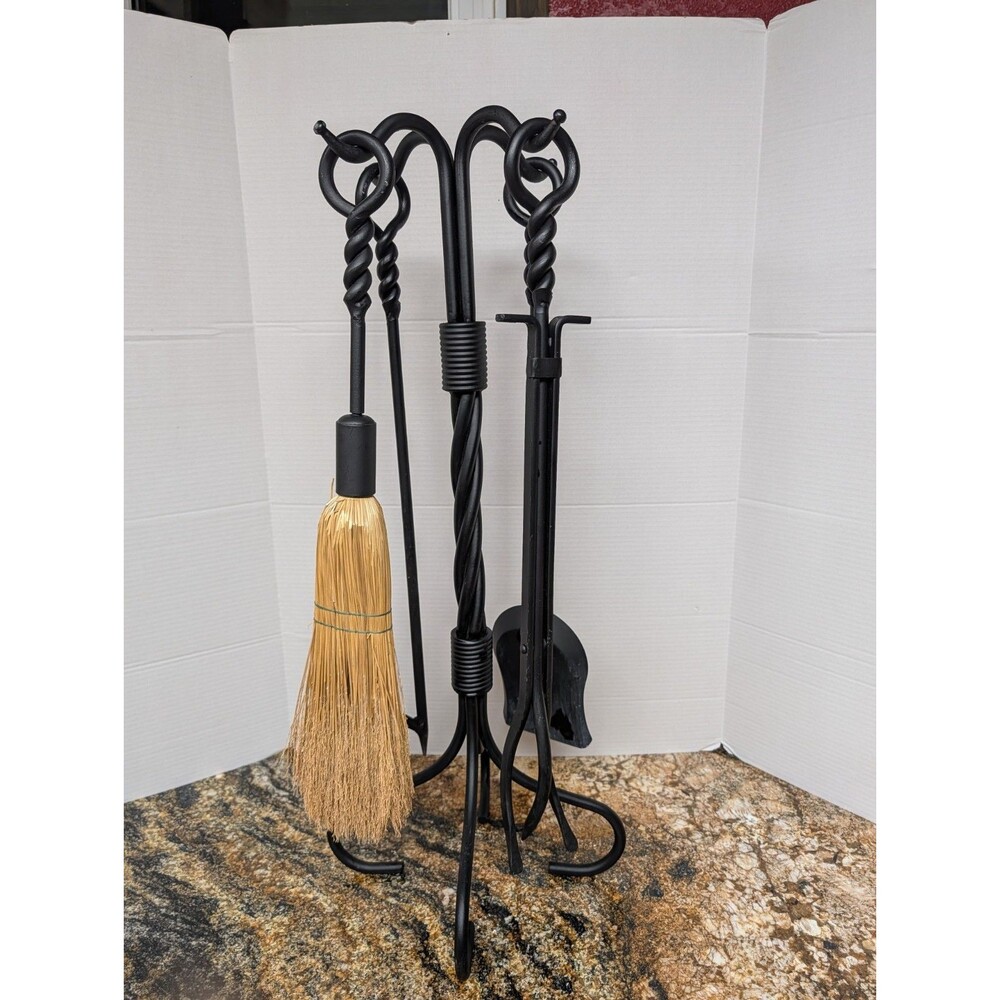 5 Piece Antique Rust Wrought Iron Toolset Uniflame F-1123